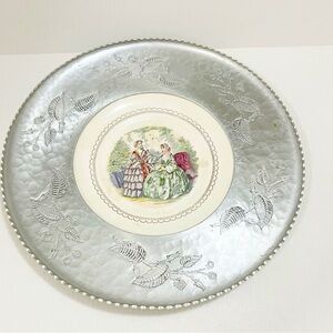 Vintage Wrought Farberware Pewter With Victorian Plate USA 14.75 Inch